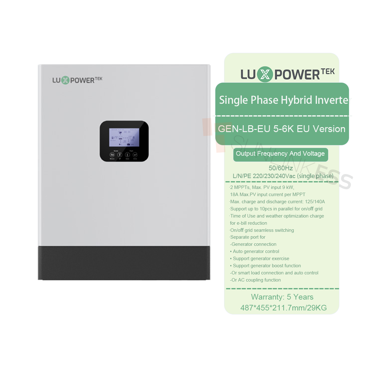 LuxPower Gen-LB-EU 3-6K Hybridi aurinkoenergian invertteri